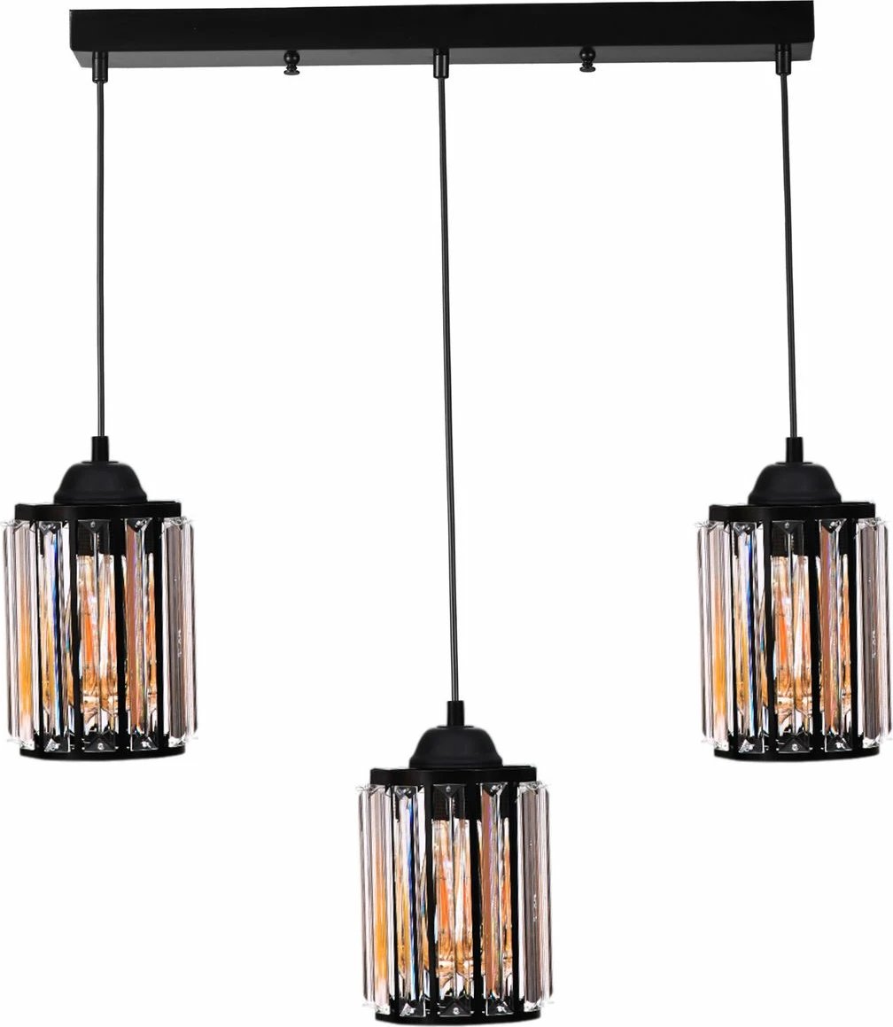 Llambë tavani Opviq, 9040-5, metal e xham, ngjyrë e zezë