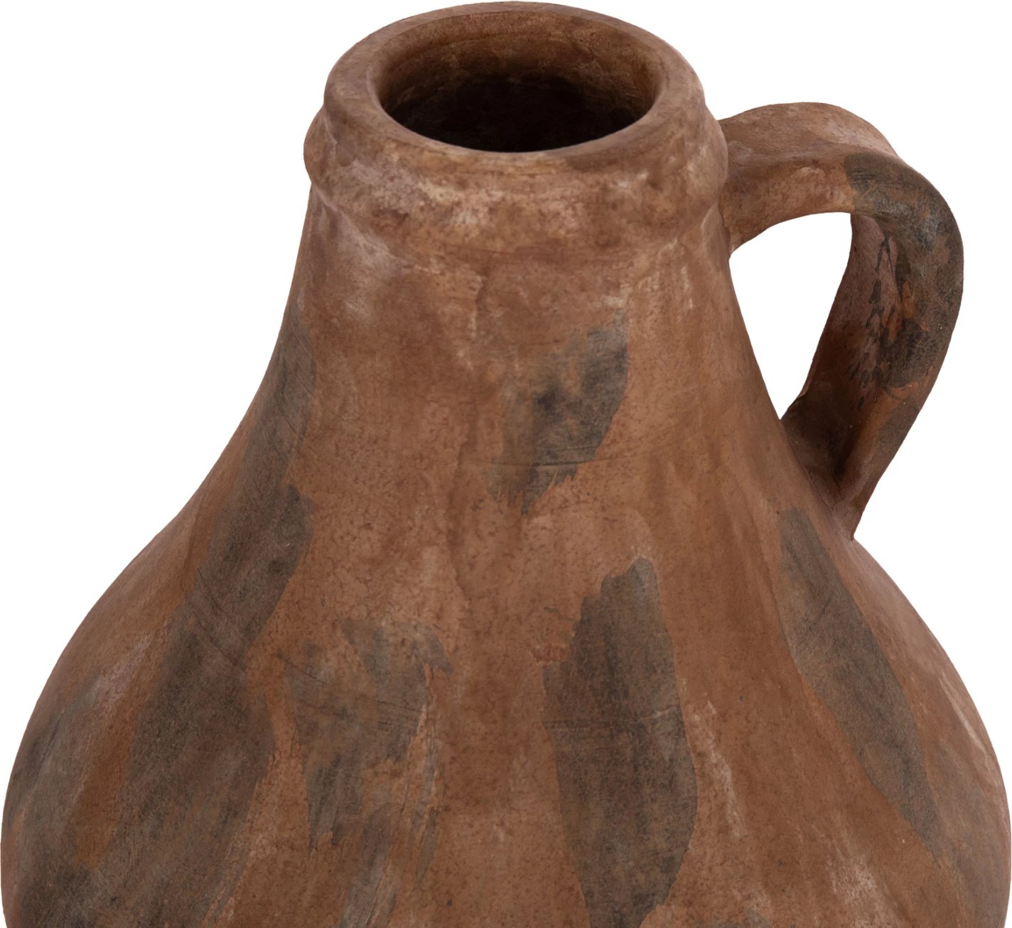 Vazo dekorative VERMO, terrakotë, ngjyrë kafe e furçuar, FH4399, 25x28cm
