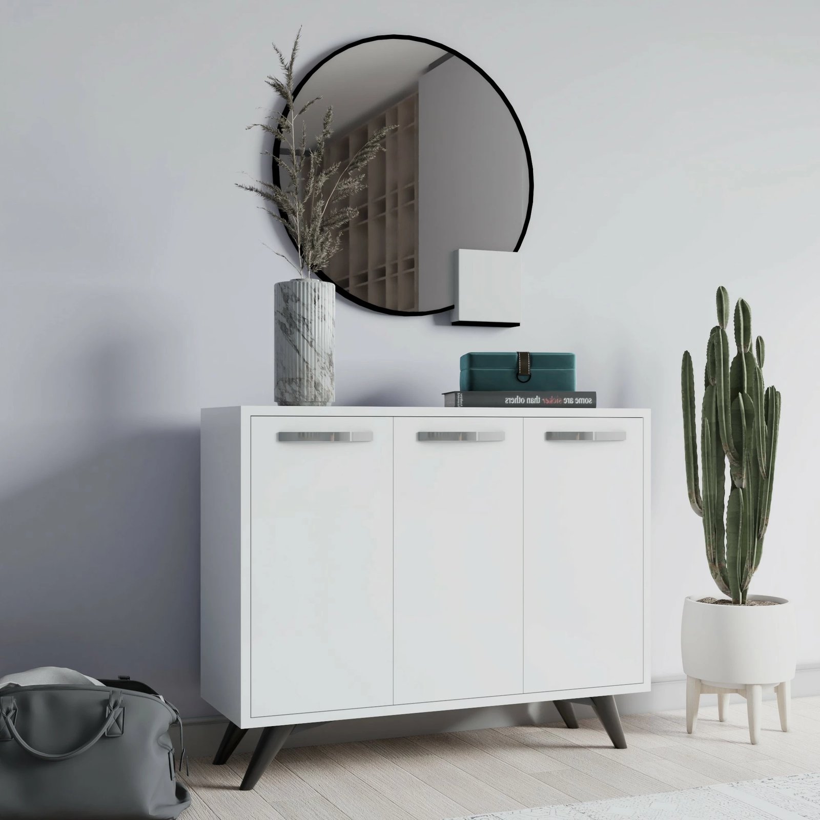 Komodë multifunksionale Hanah Home, Piffa, e bardhë