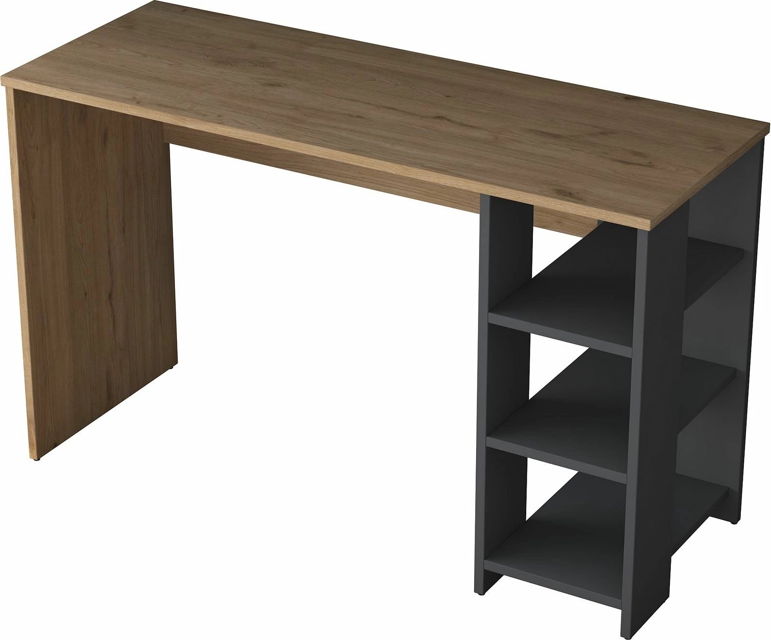 Set tavoline studimi me raft librash Skye Decor, HA125 - 2699, ngjyrë arre dhe antracit