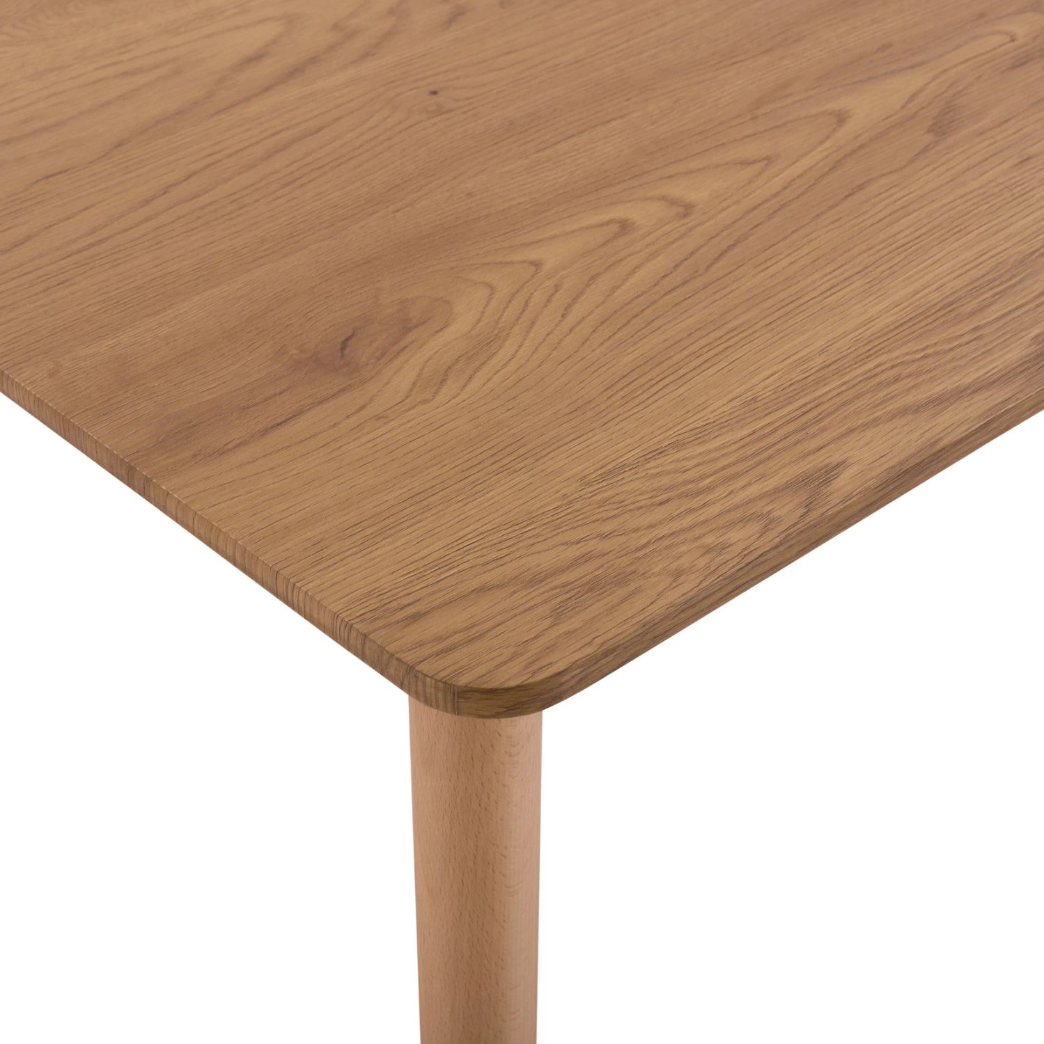 Tavolinë minimaliste për ngrënie, FH008.04, këmbë druri ahu, 120x80x73cm Tavolinë minimaliste për ngrënie, FH008.04, këmbë druri ahu, 120x80x73cm