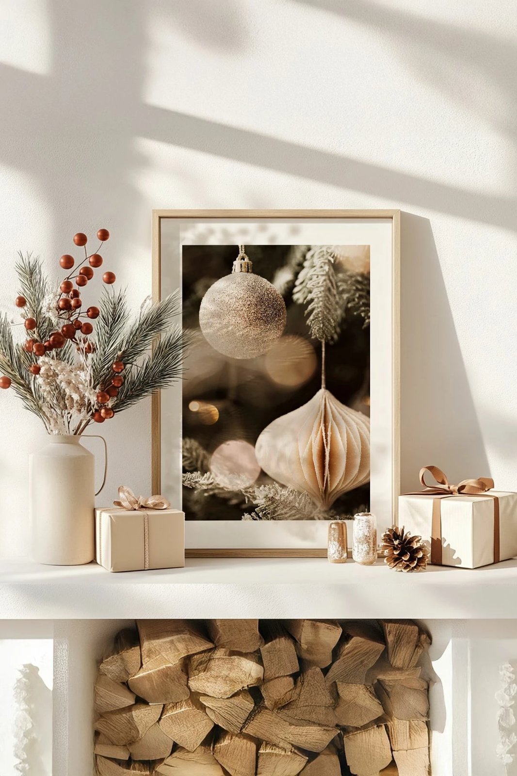 Pikturë dekorative me kornizë, shumëngjyrëshe, Wallity, Nwyearsngmdl80, 33x48cm