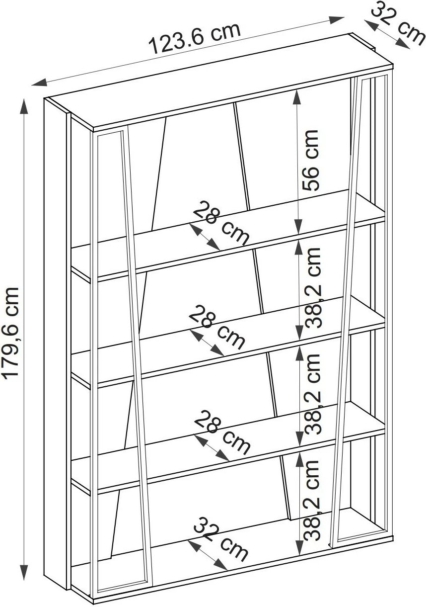 Raft librash Hanah Home, Lissa, ngjyrë e zezë