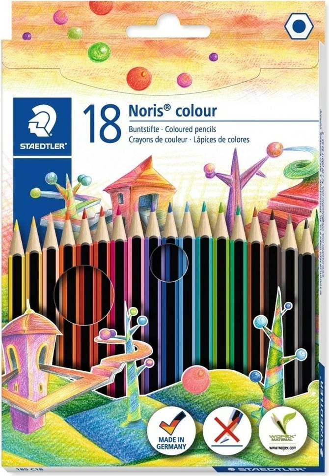 Lapsa ngjyruese Staedtler Noris colour 18 copë, kuti letre