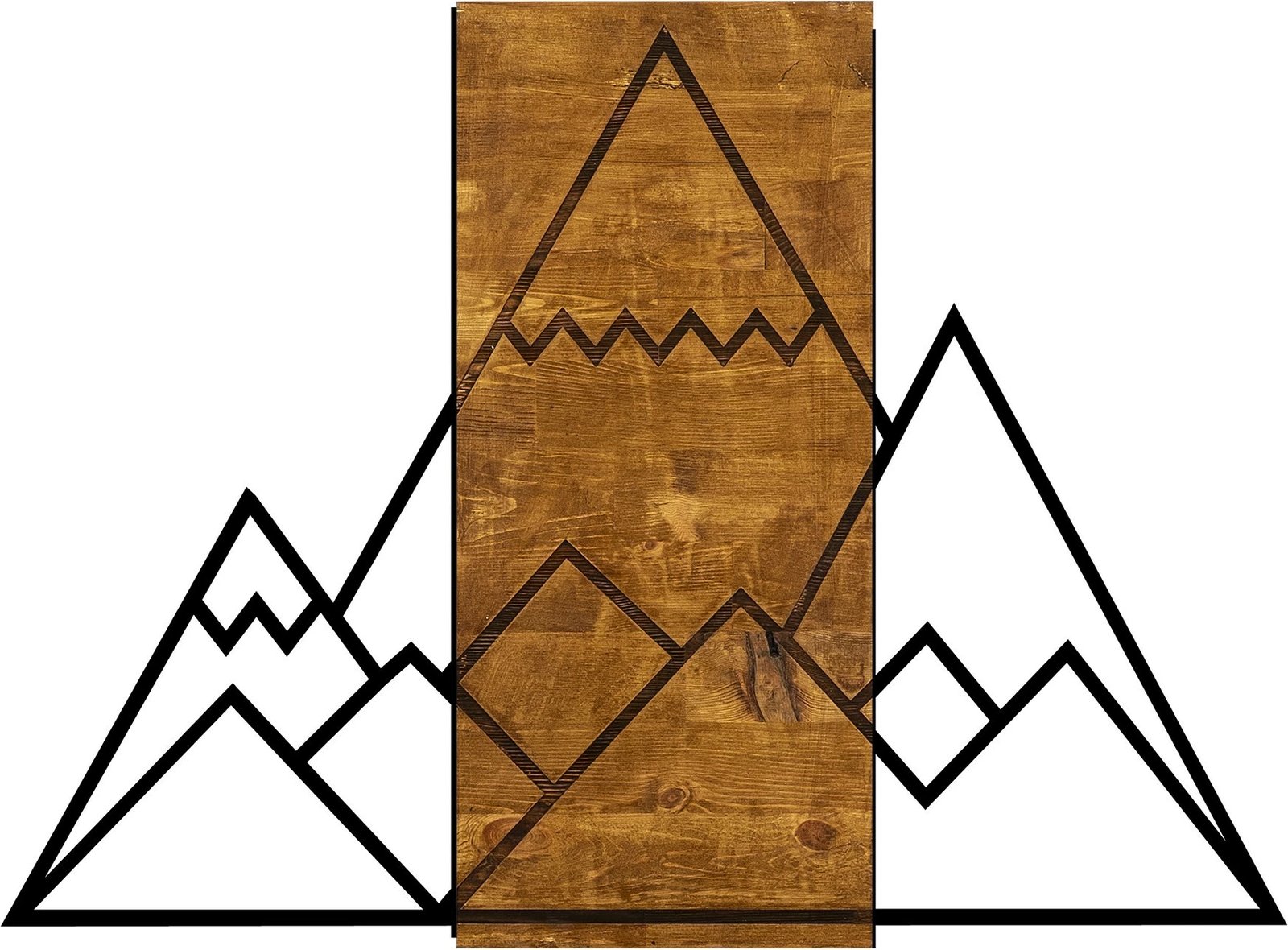 Aksesor dekorativ muri prej druri, Wallity, mal, ngjyrë arre dhe e zezë