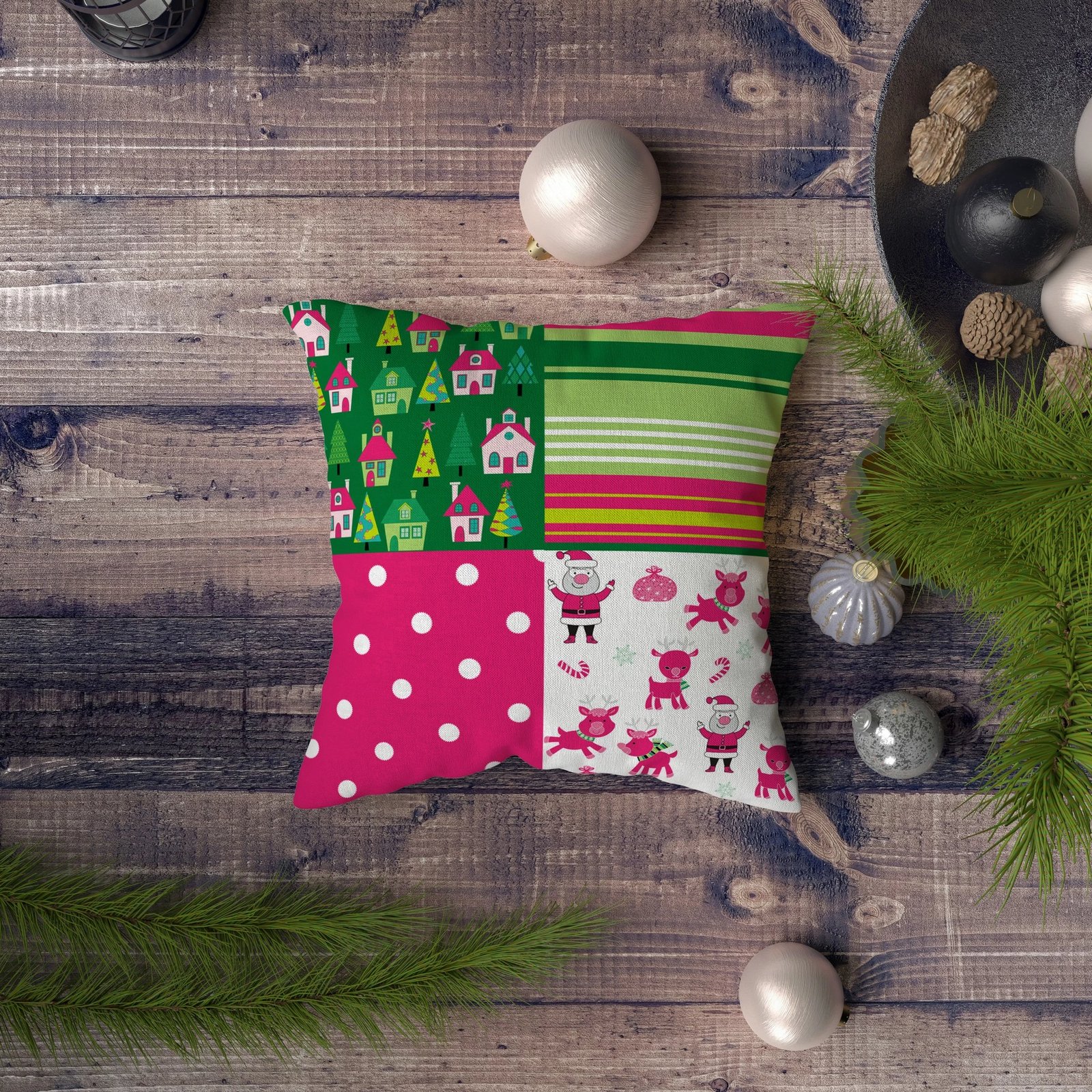 Jastëk dekorativ Aberto Design, NYXMAS101, shumëngjyrësh, 43x43cm