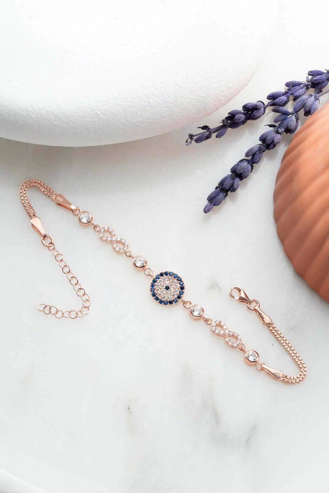 Byzylyk argjendi, Jumeon, ngjyrë rozë e artë dhe kaltër e errët, NRZ999118