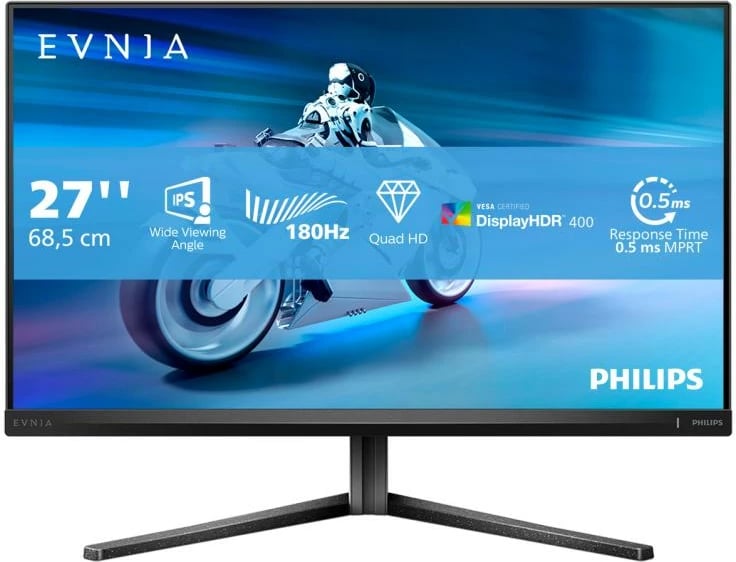 Monitor gaming, Philips, 27M2N5500/00, 27 inç QHD 180Hz 0.5ms IPS HDR400, zi/kaltër/gri