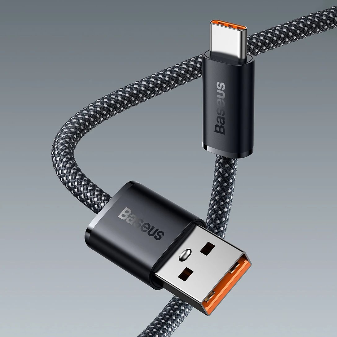 Kabllo Baseus Dynamic Series USB-A në USB-C, 2m, 100W, Bardhë
