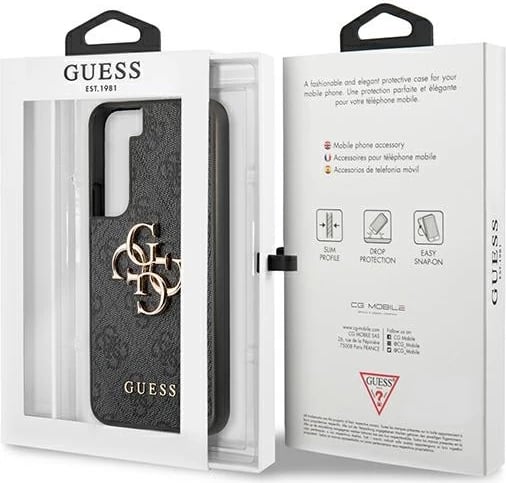 Mbështjellës Guess për Samsung Galaxy S22, Hardcase 4G, logo metalike, Gri Mbështjellës Guess për Samsung Galaxy S22, Hardcase 4G, logo metalike, Gri