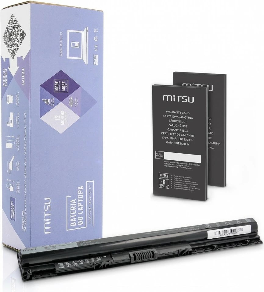 Bateri laptop Mitsu BC/DE-15 për Dell Inspiron 15 3451, 2200 mAh, 14.8V, 4 qeliza