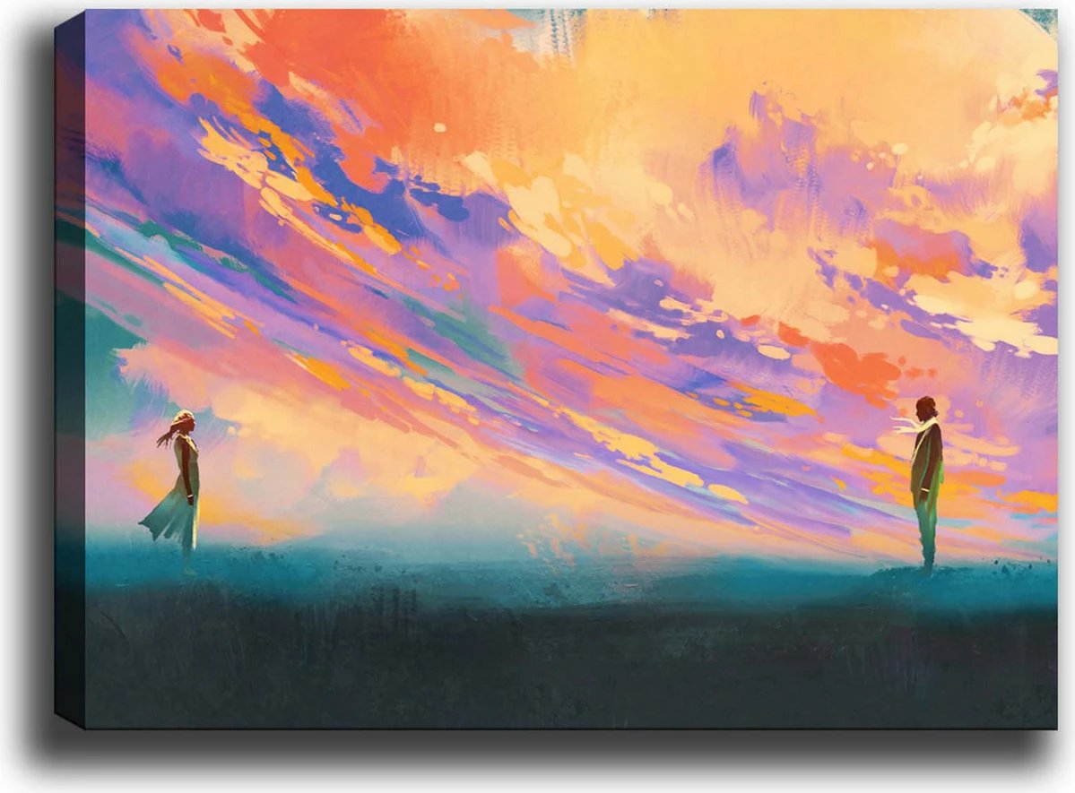 Pikturë dekorative në kanavacë, shumëngjyrëshe, 70x100cm, kornizë druri