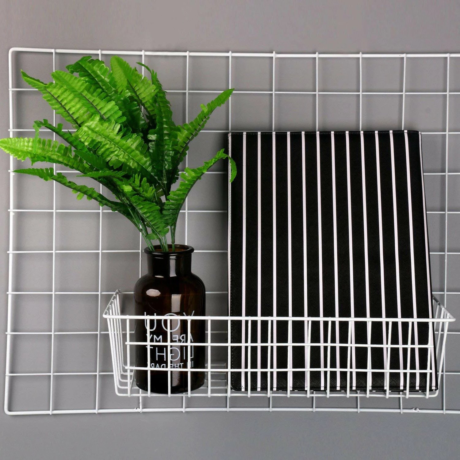 Aksesor dekorativ metalik për mur, Wallity, WR014, i bardhë, 38x13x16cm