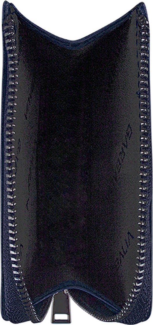 Portofol unisex, lëkurë origjinale, ngjyrë kaltër e errët, Zoozie Bags, Figo