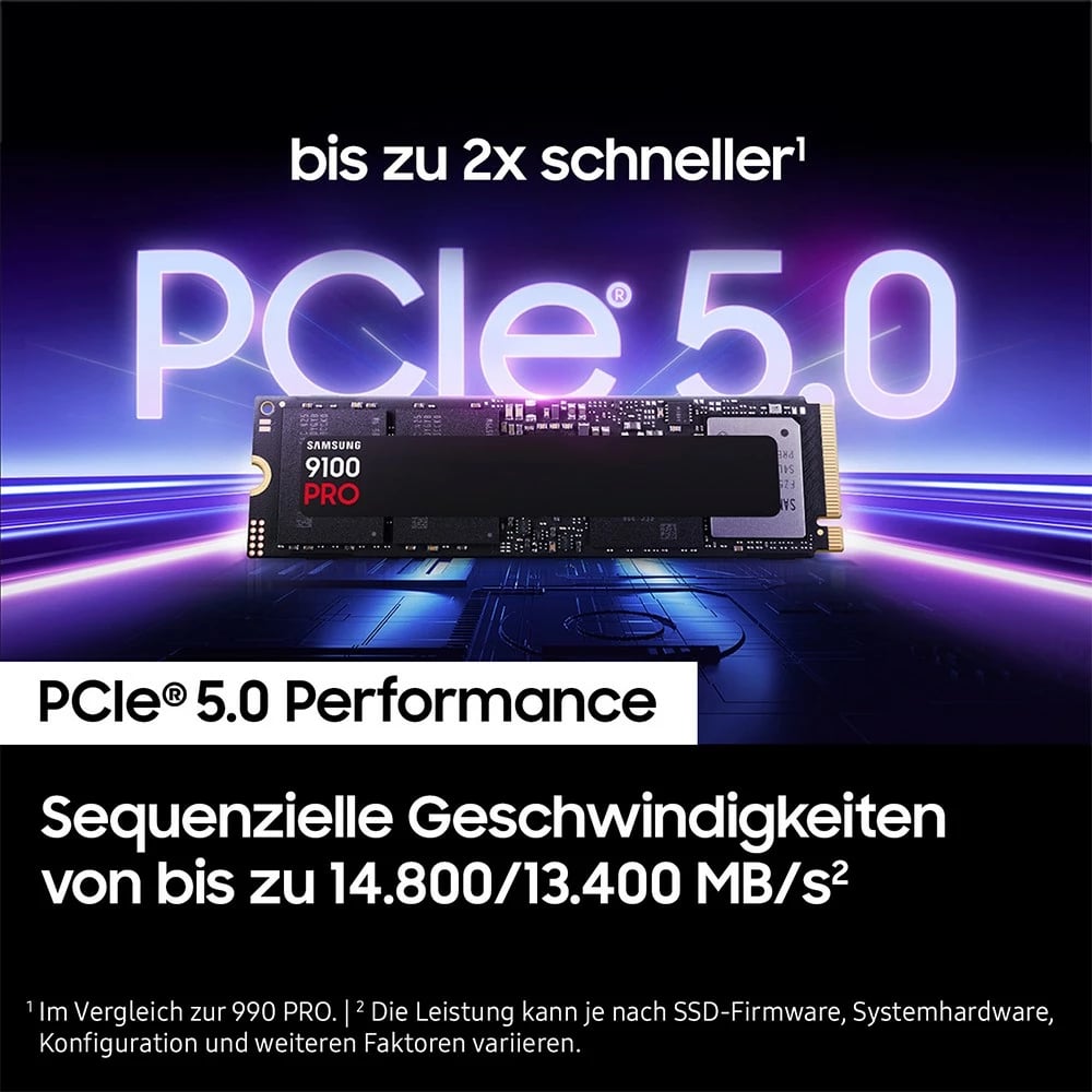 SSD Samsung 9100 PRO, 2 TB, PCIe 5.0, M.2, 14700 MB/s