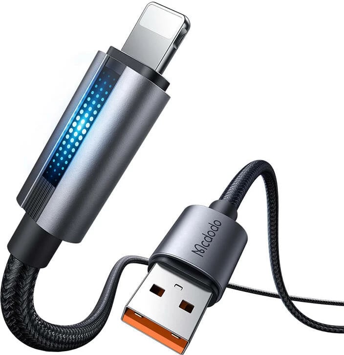 Kabllo Mcdodo CA-5660 USB-A në Lightning me dritë LED, 1.2m, e zezë