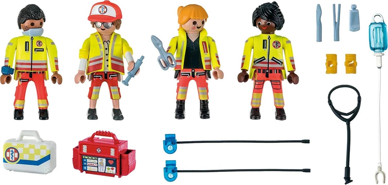 Set figurina Playmobil City Life Rescue Team 71244, 25 pjesë