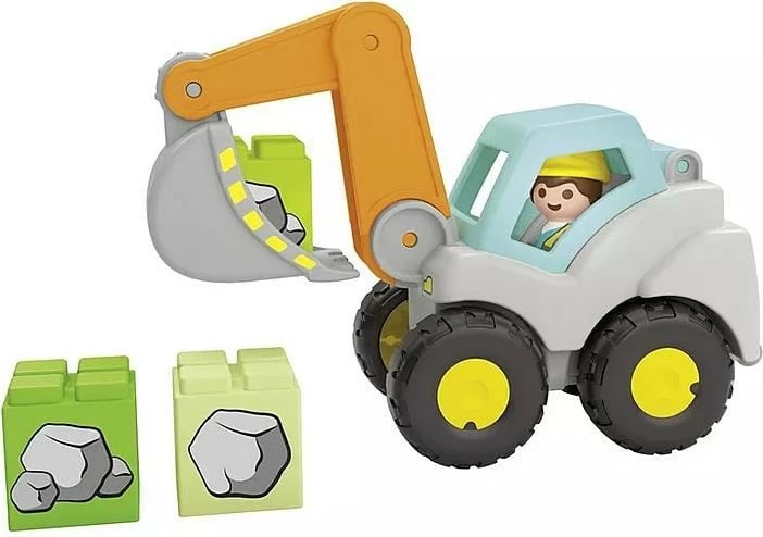 Set lodrash Playmobil Junior 71684 me ekskavator dhe figurë ndërtuesi, plastikë