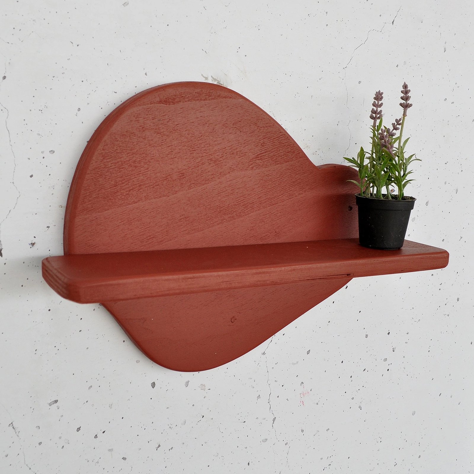 Raft dekorativ prej druri për mur, ngjyrë portokalli, Skye Decor, Meh225