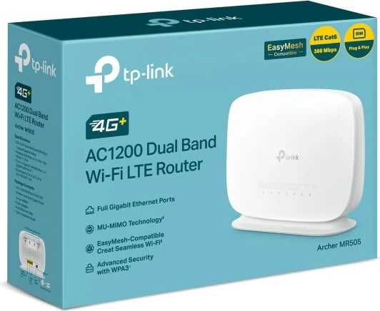 Router TP-LINK Archer MR505, 4G LTE Cat.6, AC1200, i bardhë