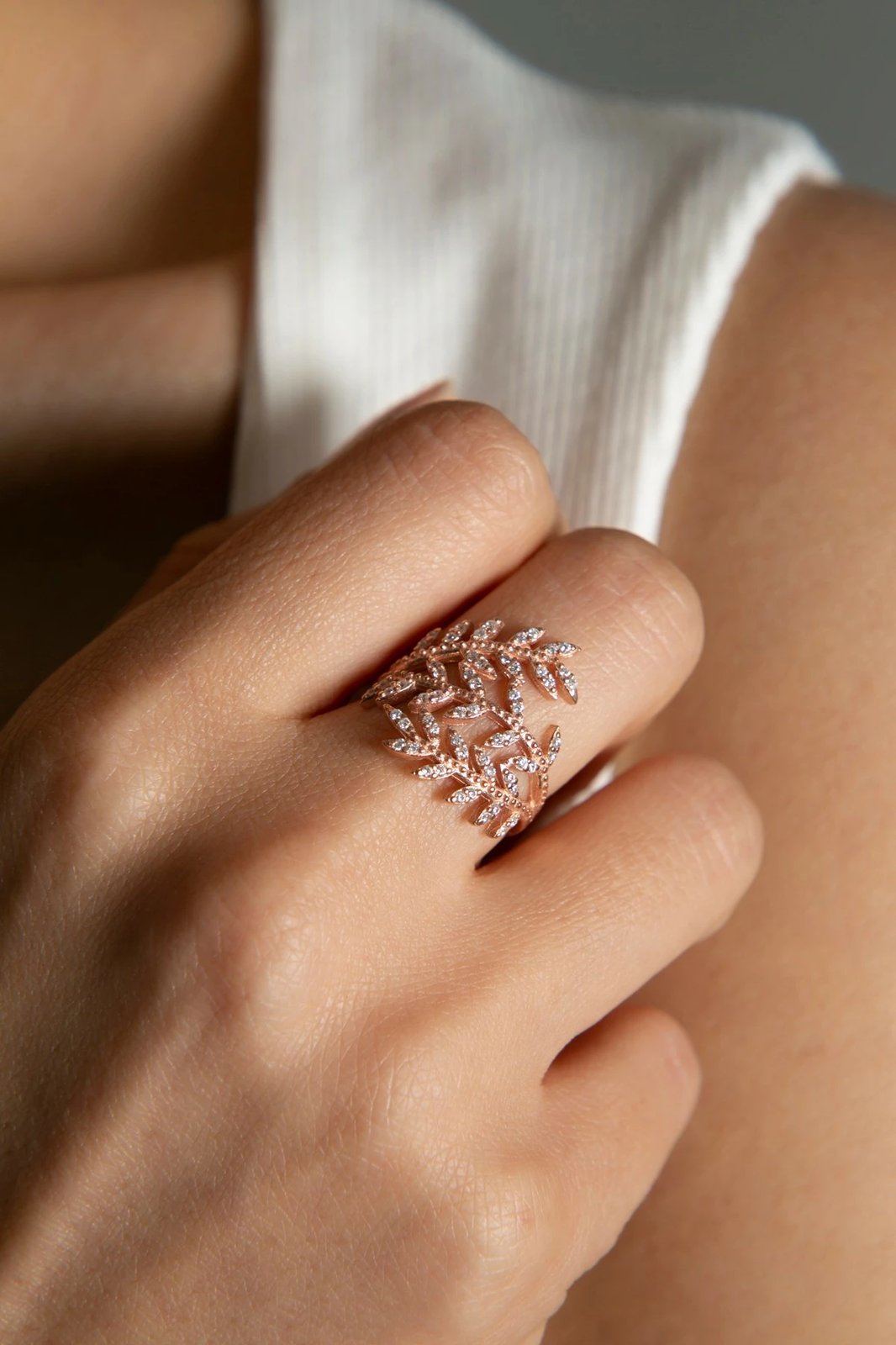 Unazë argjendi Elika, ngjyrë ari rozë, ELKAB92014R