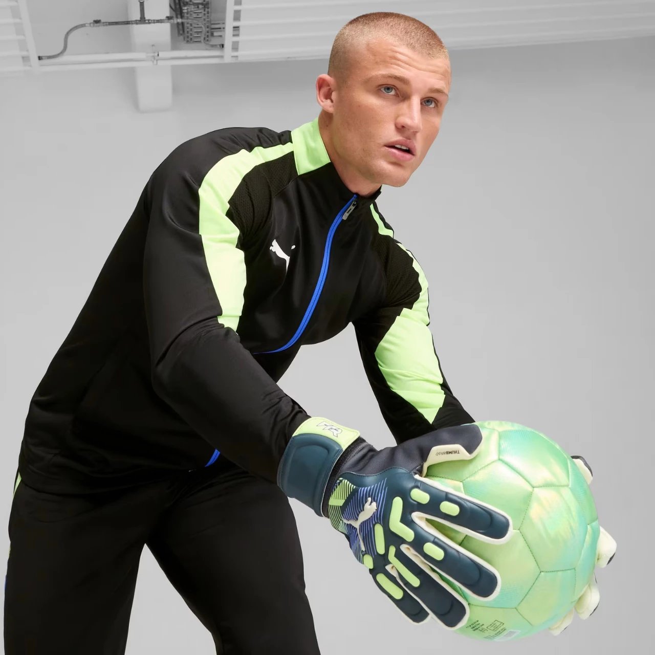 Doreza portieri Puma për meshkuj, blu-gjelbër