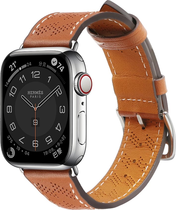 Rrip lëkure për Apple Watch Hurtel Strap Leather, për Ultra/SE/9/8/7/6/5/4/3/2/1 (42/44/45/49 mm), Kafe