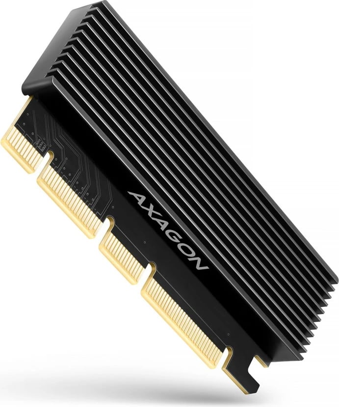Adapter PCIe AXAGON PCEM2-XS për SSD NVMe M.2 me ftohës, i zi
