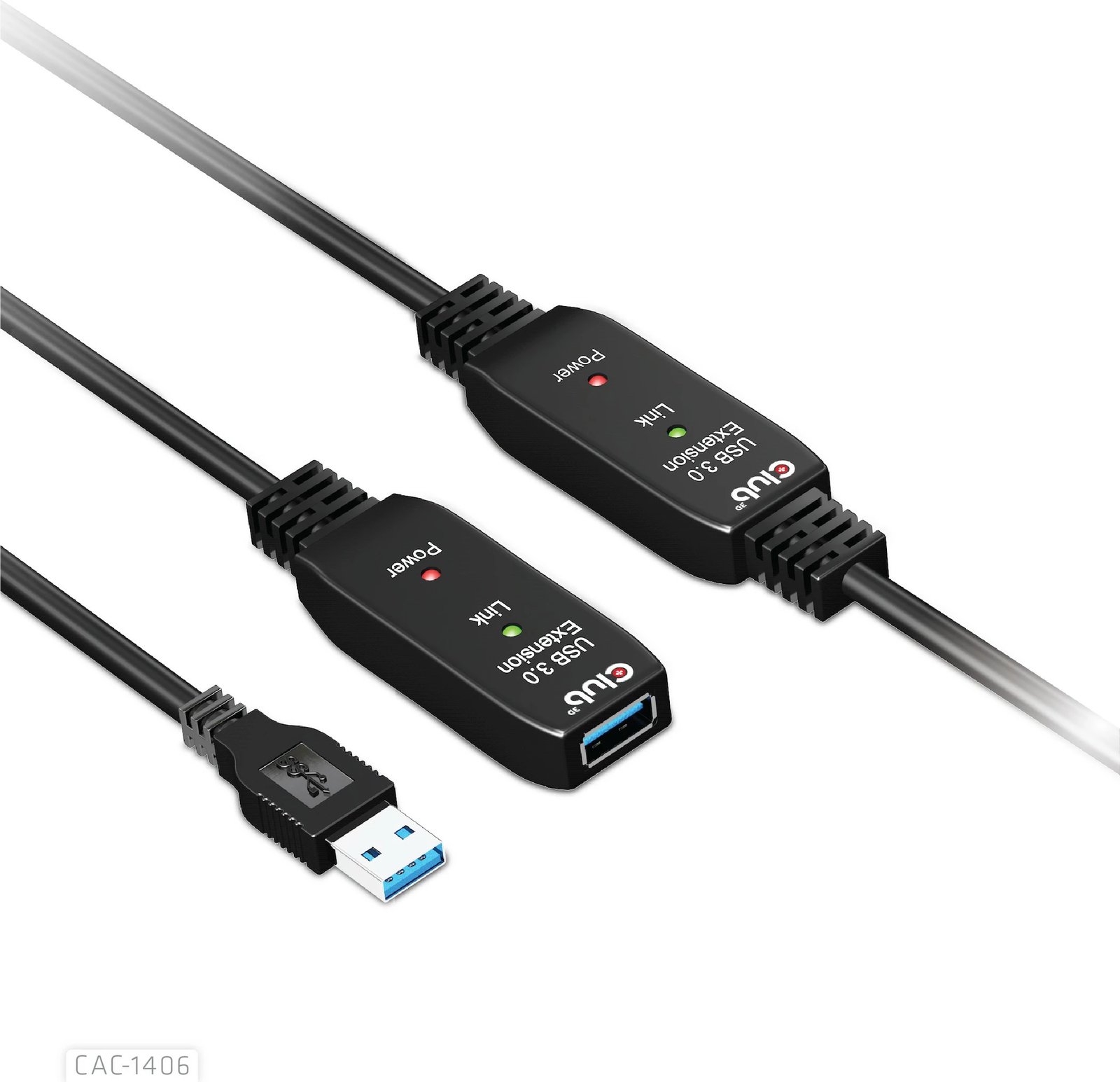 Kabllo USB zgjatuese Club3D 15m, USB 3.2, e zezë