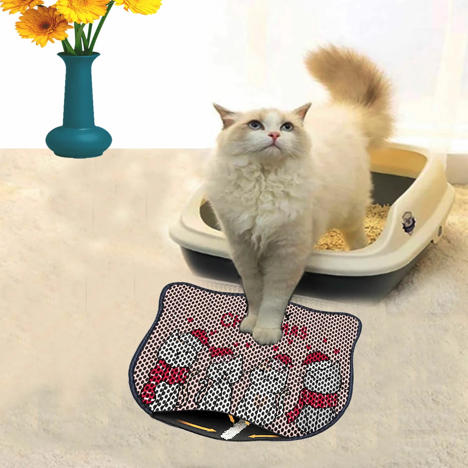Tapet për rërë mace, shumëngjyrësh, Paws & Whiskers, Kdkafa0240, 40x50cm
