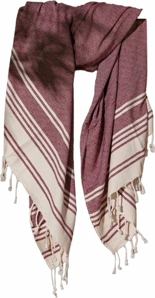 Peshqir plazhi Fouta, ngjyrë e kuqe Claret, Mijölnir, New Diamond, 90x170cm