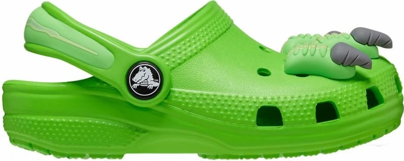 Këpucë Crocs për fëmijë, me dizajn dinosauri, të gjelbra