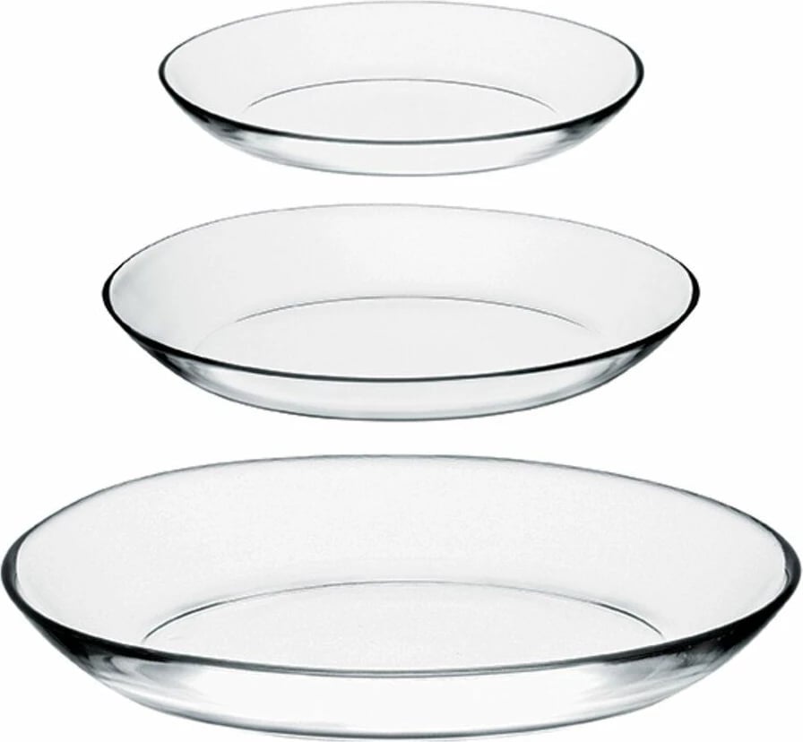 Set pjatash prej qelqi, 3 copë, Hermia Concept, PB-96501