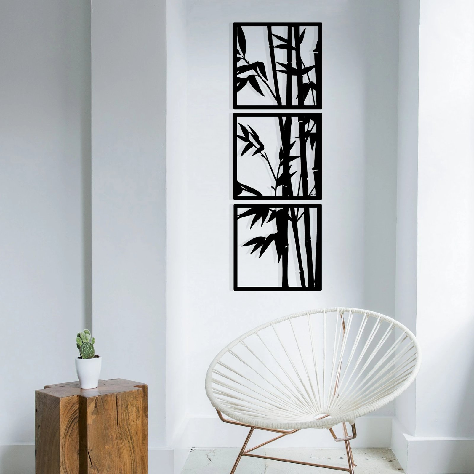 Aksesor dekorativ metalik për mur, Wallity Tuyunju, ngjyrë e zezë, 36x110cm