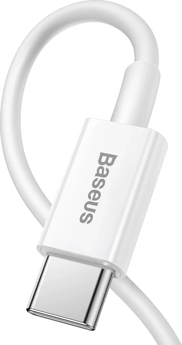 Kabllo USB-C në Lightning Baseus Superior Series, 20W,2m, e bardhë