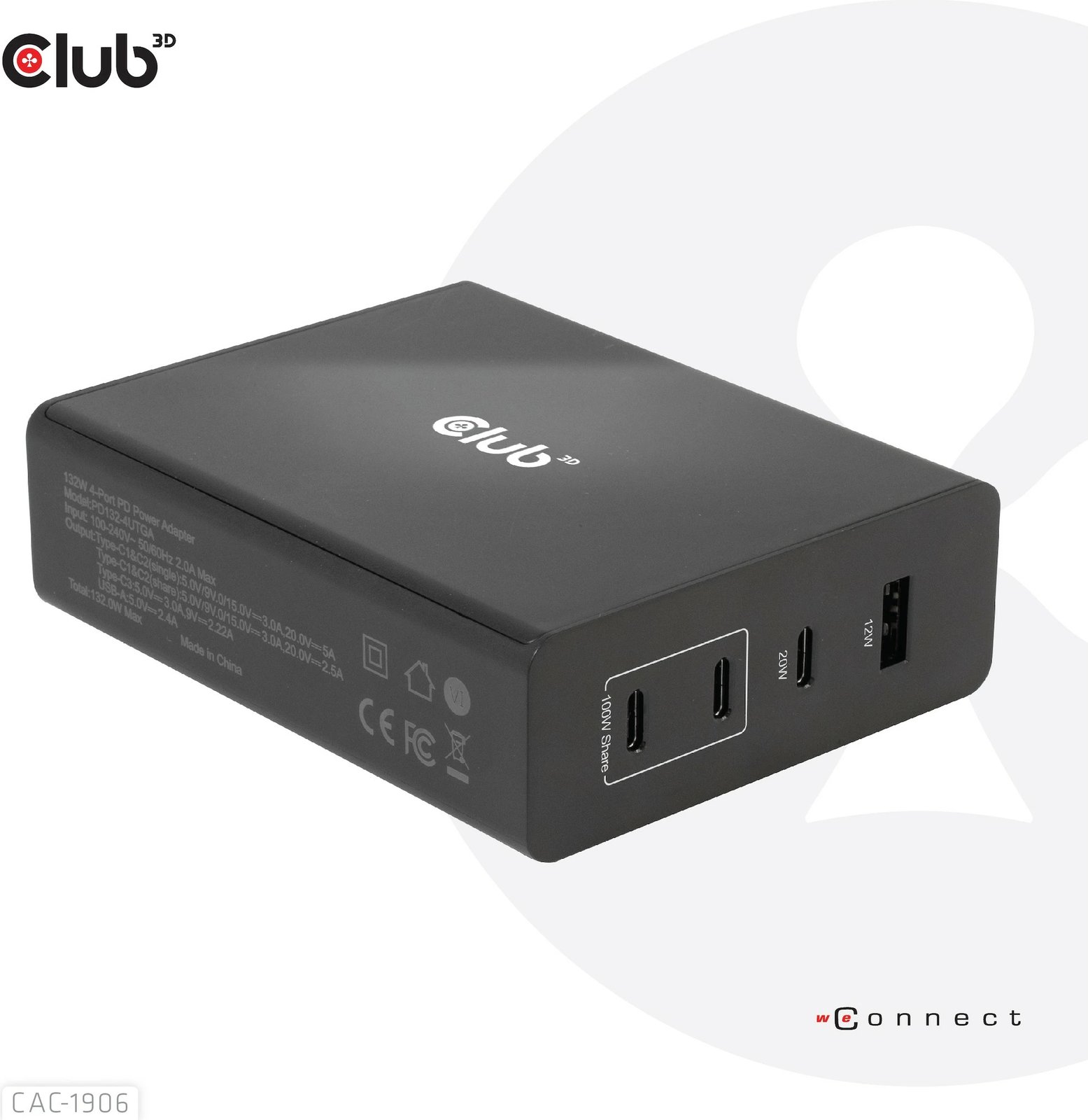 Karikues Club3D 3xUSB Type-C 1xUSB Type-A PD 132W GaN i zi