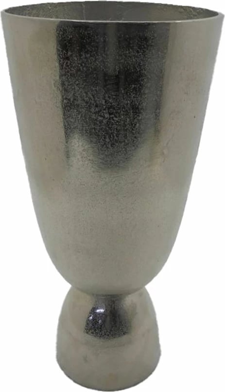 Vazo Luxor, alumin, ngjyrë nikeli argjendi, 19x19x40cm