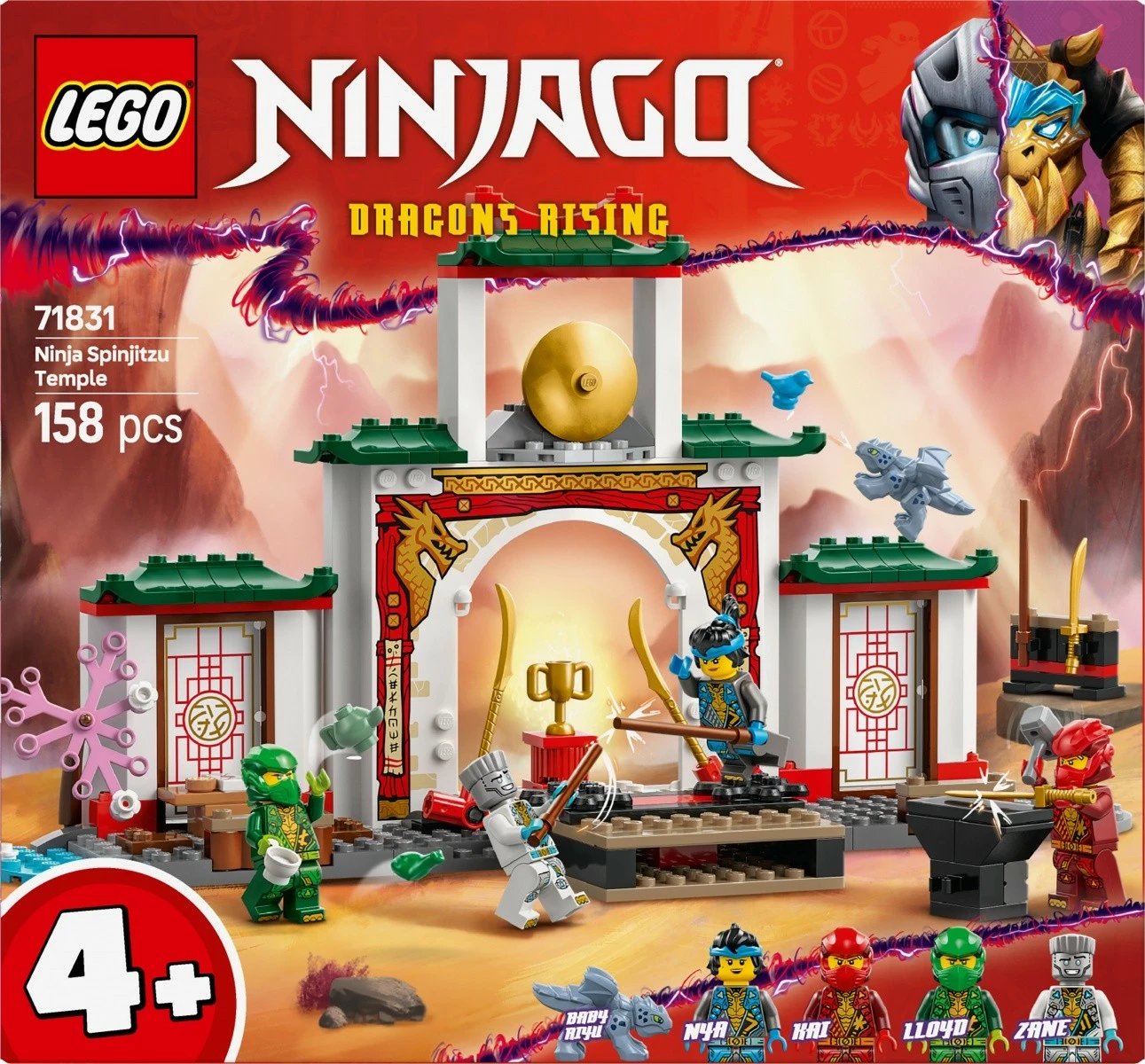 Set lodrash LEGO Ninjago Spinjitzu Ninja Temple 71831, 158 pjesë, për fëmijë 4+