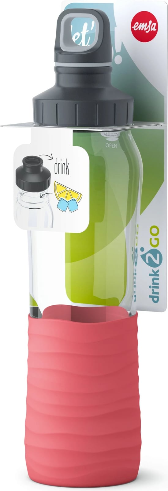 Shishe qelqi Emsa Drink2Go 0.7L korall e kuqe