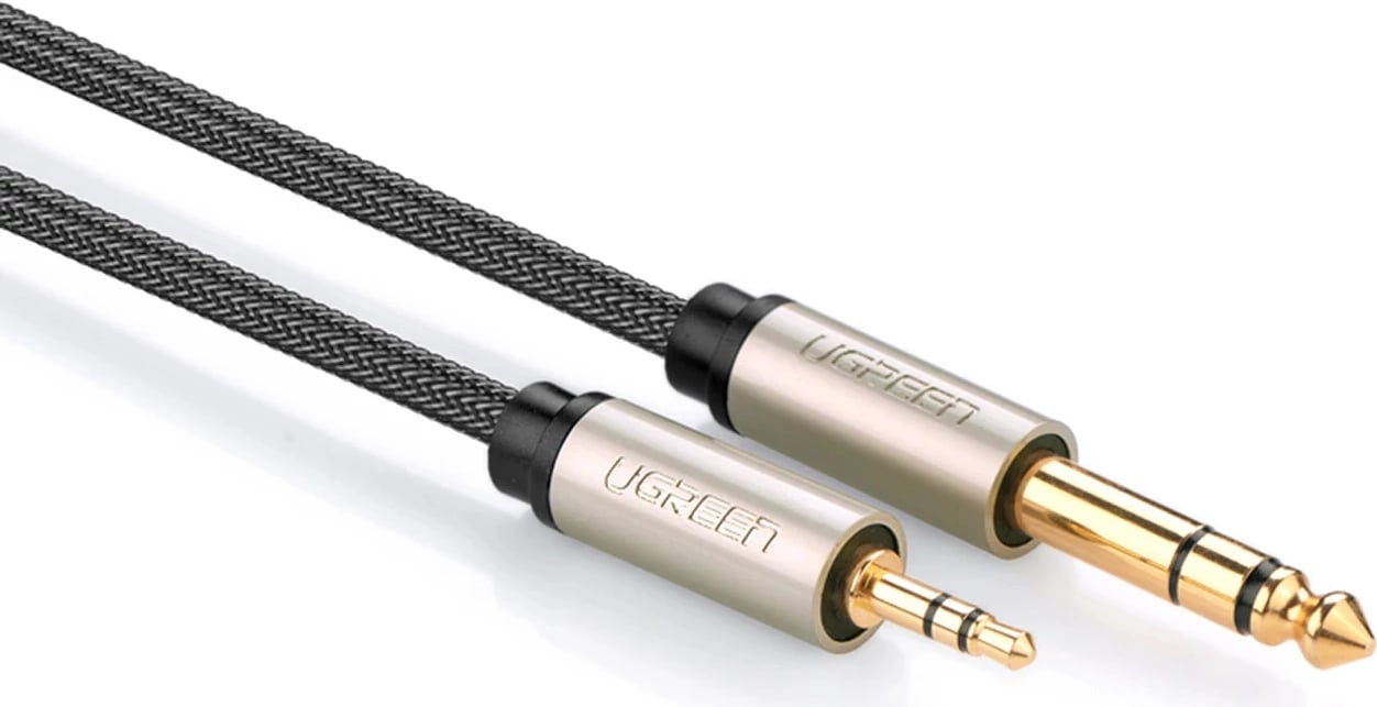 Kabllo audio Ugreen AV127 10630, TRS, mini jack 3.5mm / jack 6.35mm, 5m, Gri