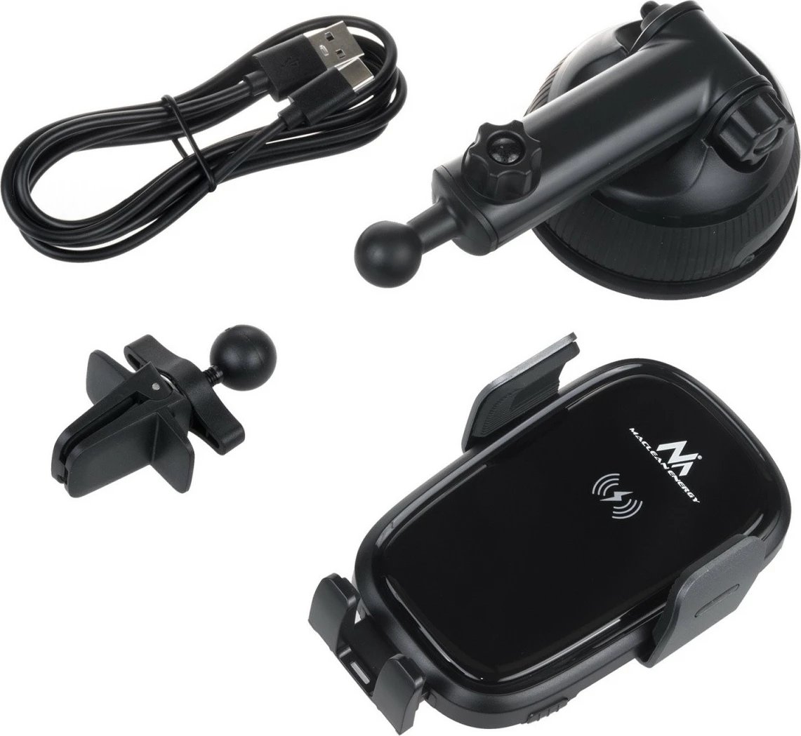 Mbajtës veture Maclean MCE129 me karikim wireless Qi, 15W, i zi