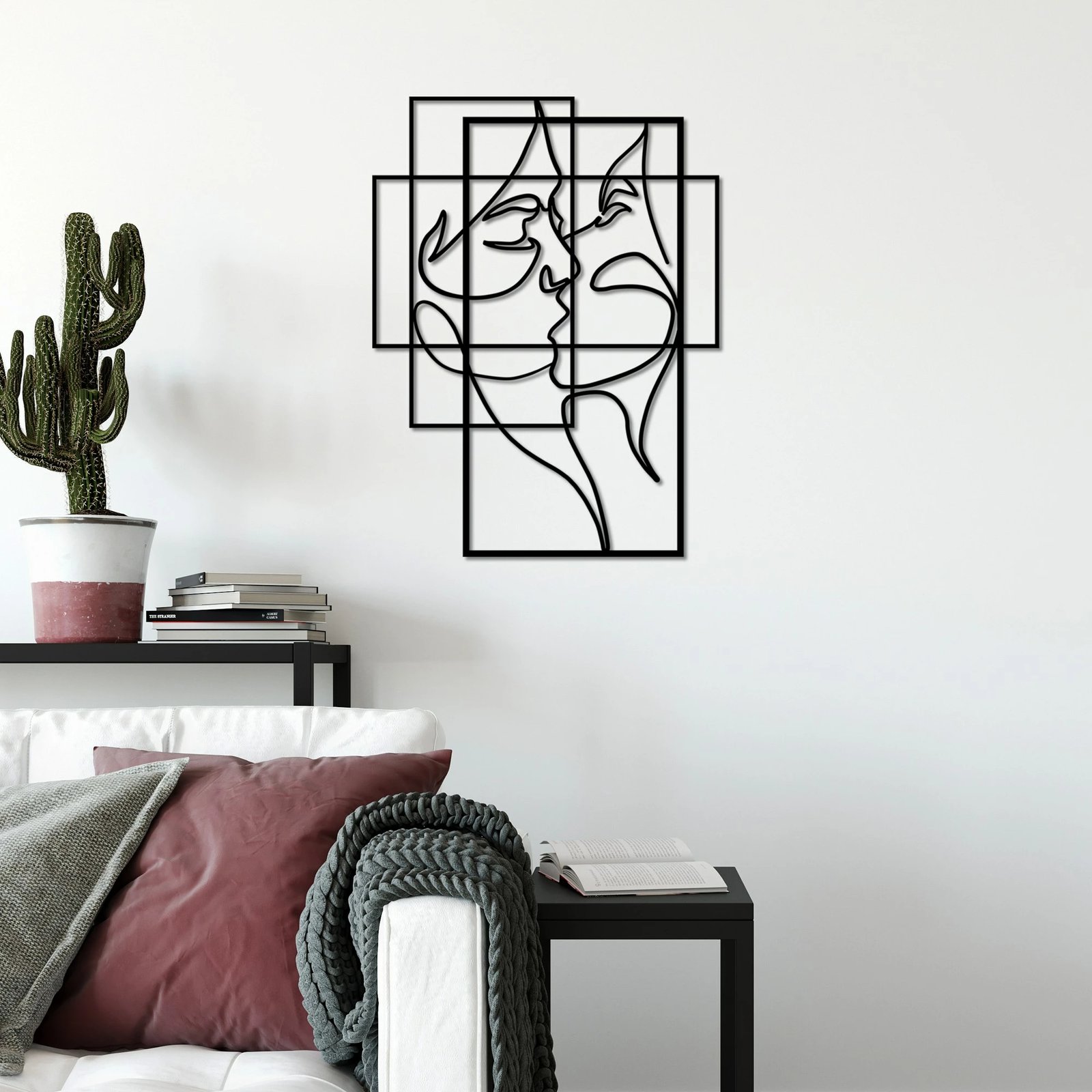 Aksesor dekorativ metalik për mur, Wallity, Love - M