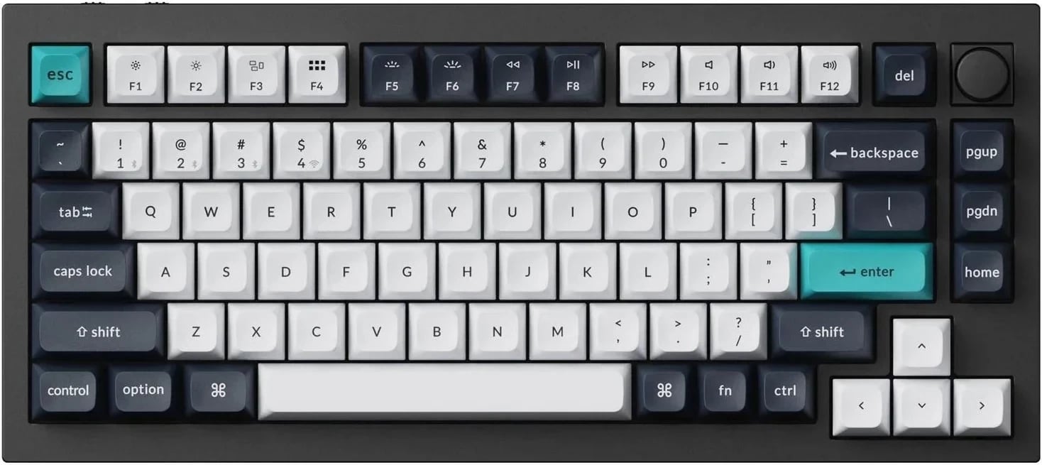 Tastierë Keychron Q1 Max 75% Brown Switch, Karbon e zezë