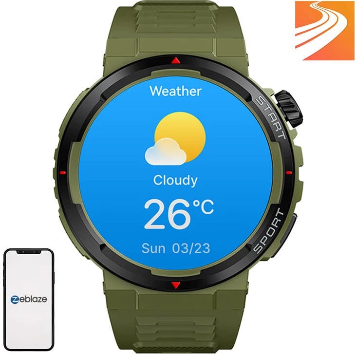 Smartwatch Zeblaze Ares 3 Plus, 1.43'' AMOLED, 280 mAh, i gjelbër