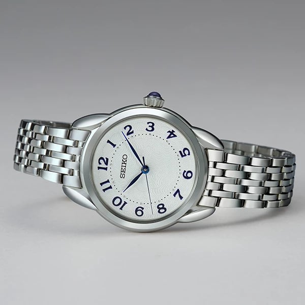 Orë dore SEIKO SUR561P1 për femra, argjendtë