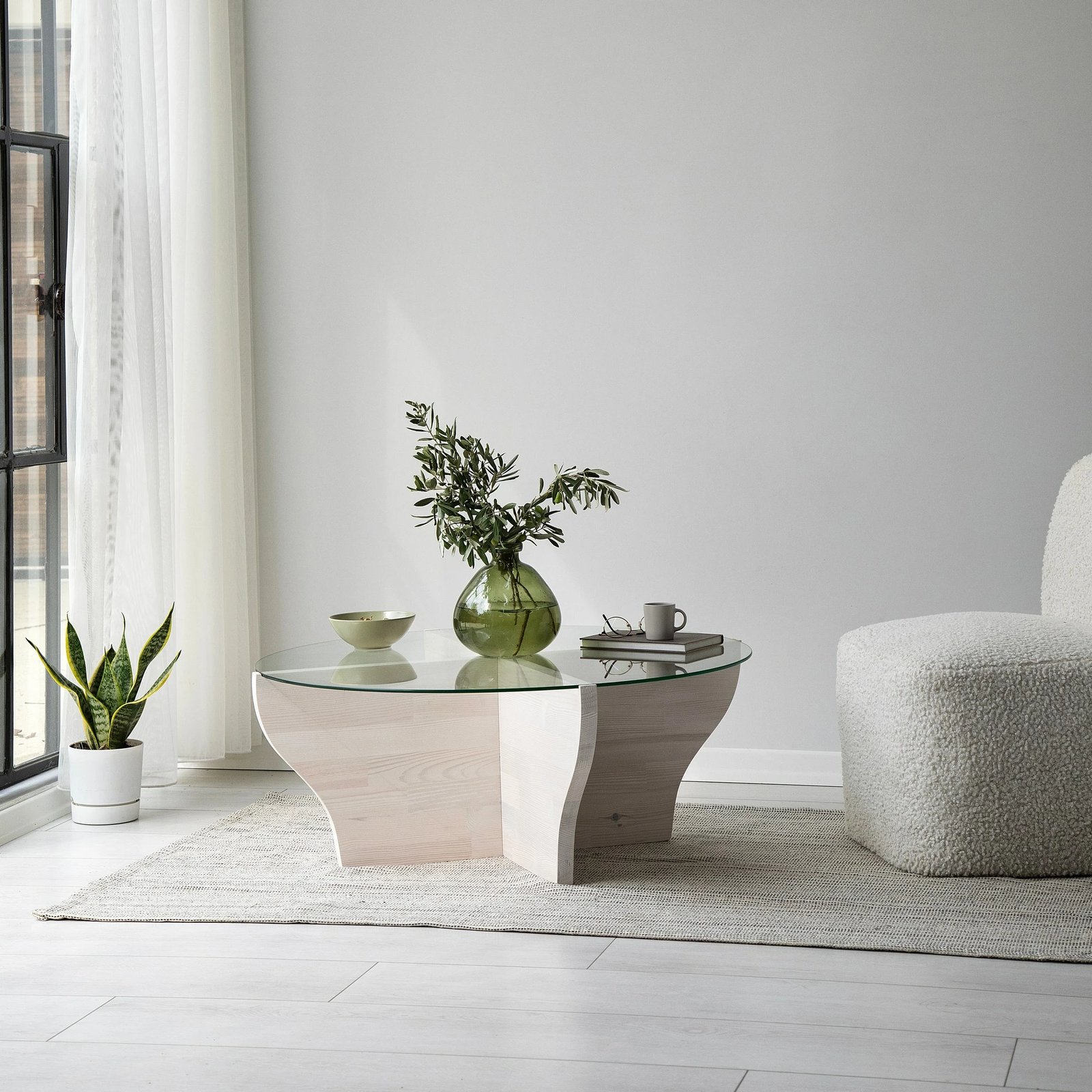 Tavolinë kafeje Skye Decor, Amphora, e bardhë