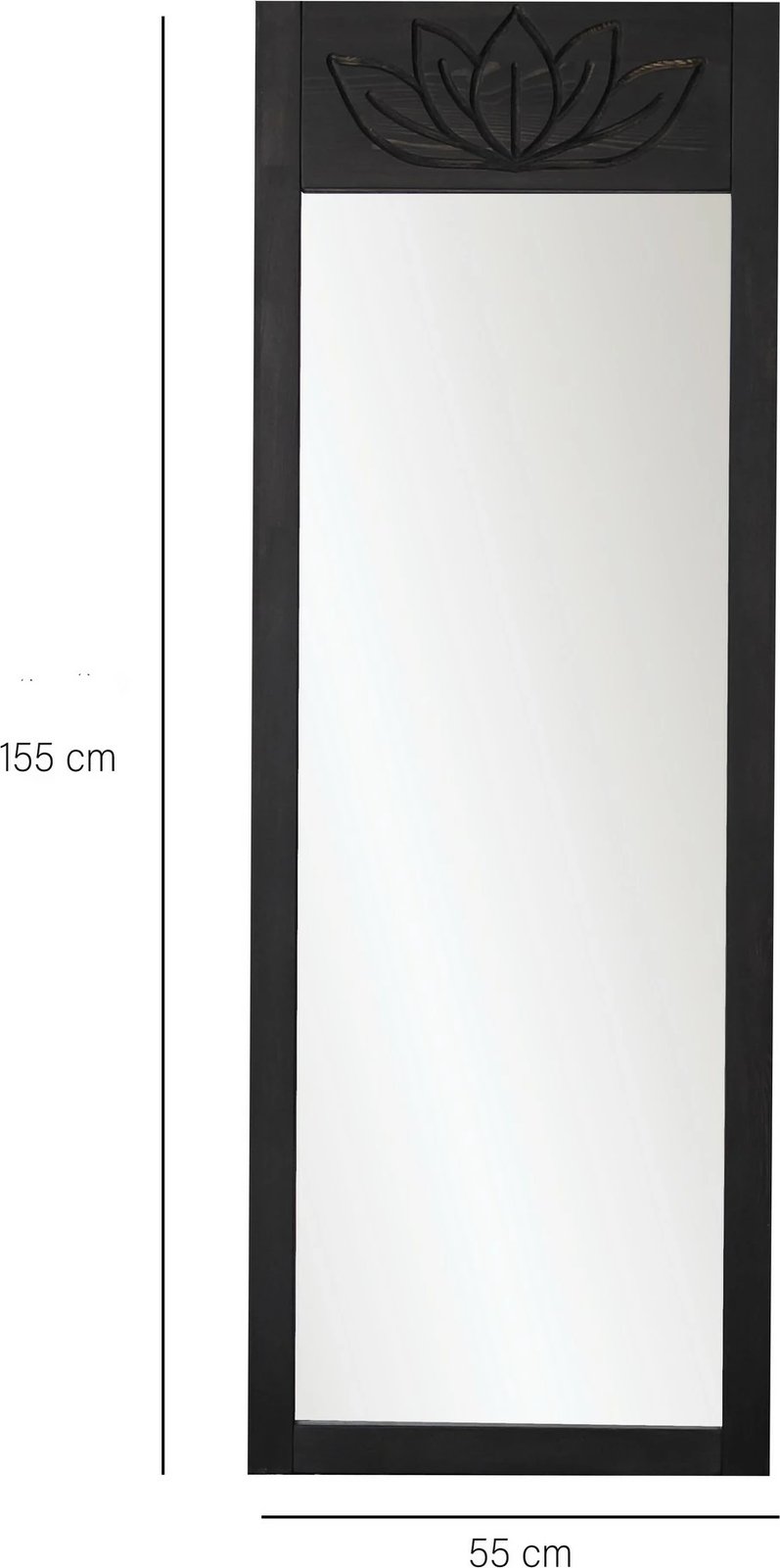 Pasqyrë Cheval Skye Decor, ngjyrë antracit, lotus