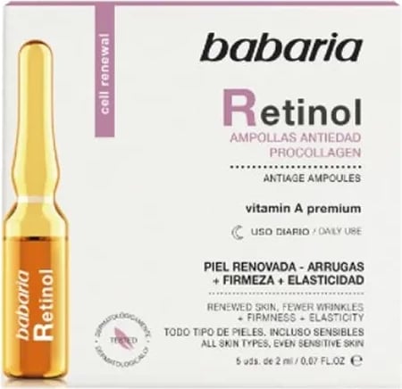 Ampula anti-rrudhë Babaria Retinol unisex 5x2ml