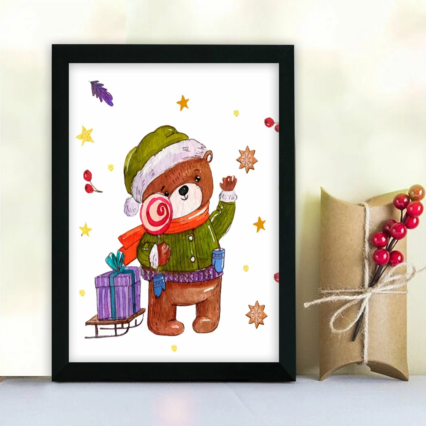 Pikturë dekorative me kornizë, MDF, shumëngjyrëshe, Wallity, SC4947121, 24x29cm