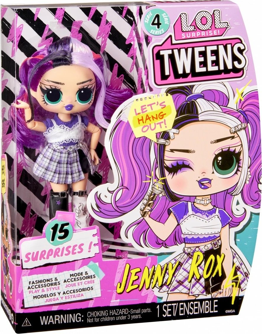 Kukull L.O.L. Surprise Tweens Jenny Rox, 15 surpriza, për vajza
